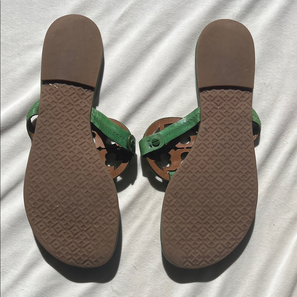 Tory Burch Forest Green Slide Sandals - Picture 3 of 7